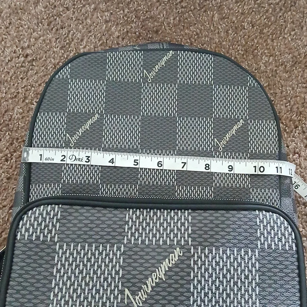 NWOT Journeyman checker print canvas backpack - Picture 9 of 10
